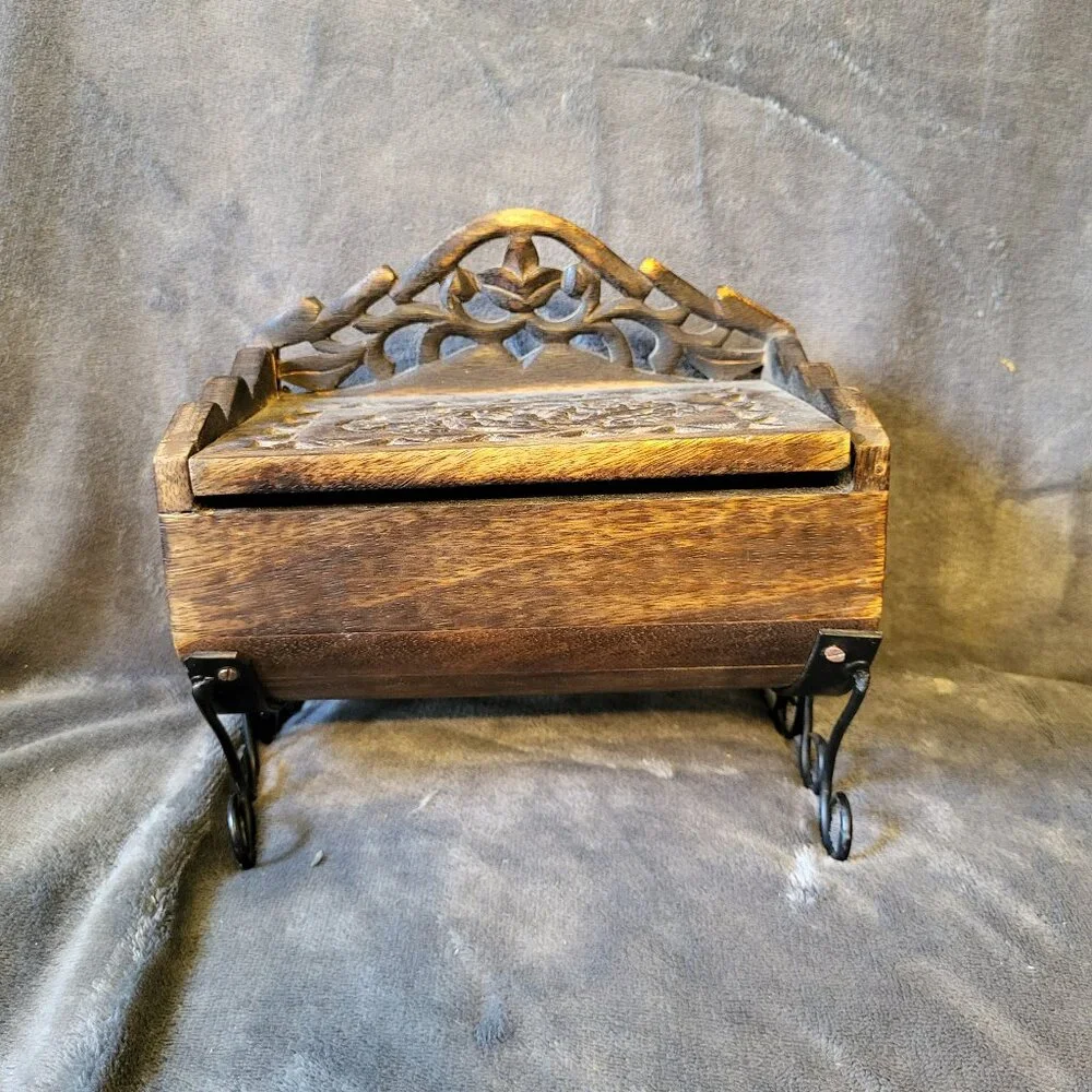 Intricately Carved Wooden Box